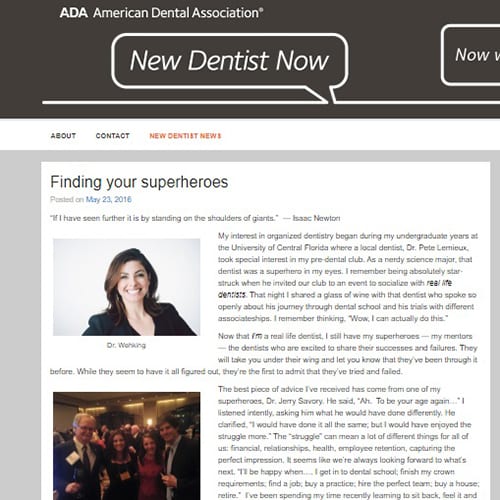 ADA New Dentist Blog May 2016: Finding your superheroes